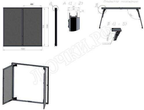 Люк под плитку Нажимной Секрет-Лайт 200*250 Люк под плитку Нажимной Секрет-Лайт 200*250