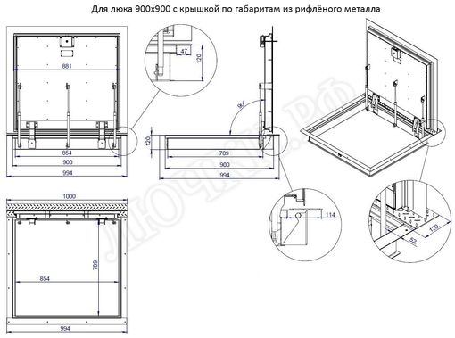 Напольный люк Противопожарный EI60 900*1700 Напольный люк Противопожарный EI60 900*1700
