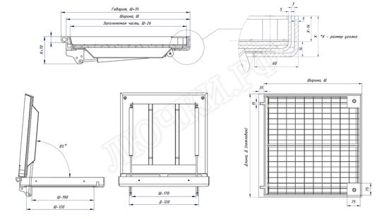 Люк под брусчатку Брус Ли Стальной 1000*1000 Люк под брусчатку Брус Ли Стальной 1000*1000