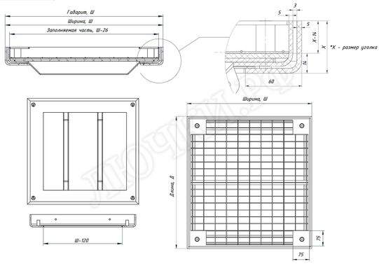 Люк под брусчатку Брус Ли AISI 304, Съемная дверца 600*600 Люк под брусчатку Брус Ли AISI 304, Съемная дверца 600*600