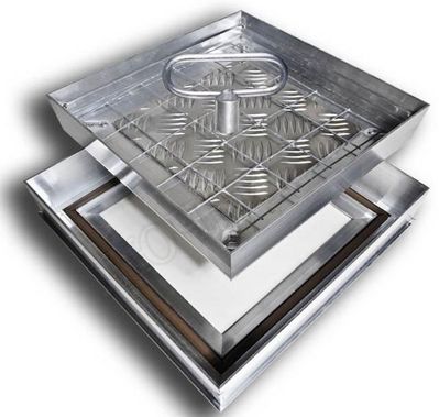 Напольный люк Премиум 54 мм 2 створки 300*1400 Напольный люк Премиум 54 мм 2 створки 300*1400